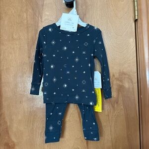 2 piece gender neutral cozy sun moon pajama set